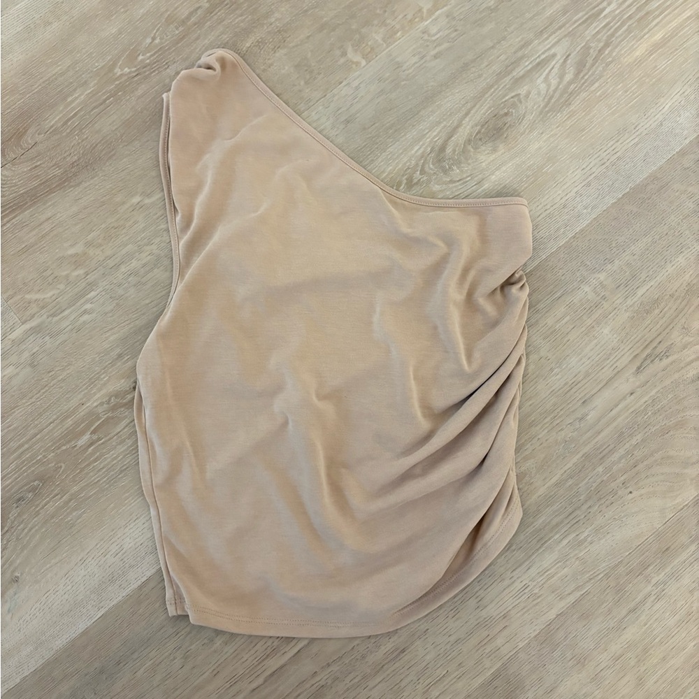 Forever 21 Beige One-Shoulder Top